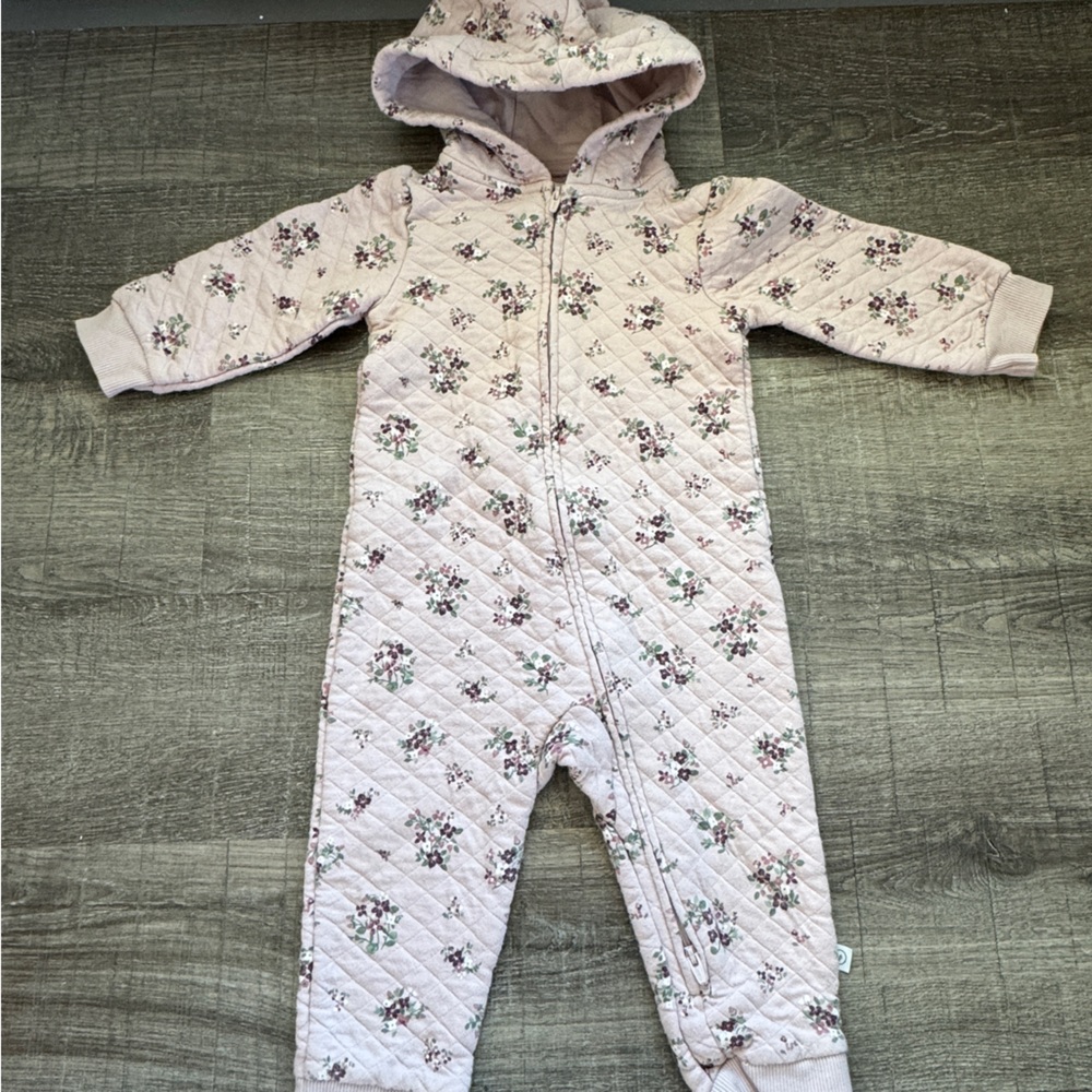 Little Planet by Carter's Baby Girls' Quilted Floral Hooded Jumpsuit